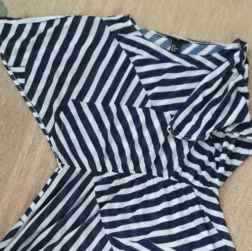 H&M bohemian style stripe short dress or tunic top, size S, NWOT